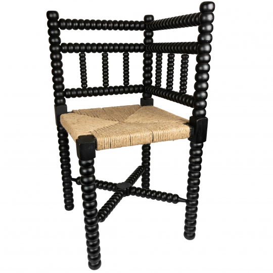 Eckstuhl 'Robbin' - Schwarz / Seegras