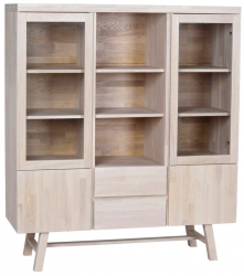 Schrank 'Brooklyn' - Weiß pigmentiert/Eiche