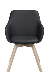 Sessel 'Alison' Leder - Schwarz/weiß pigmentiert