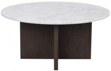 Couchtisch 'Brooksville' Rund 90cm - Weiß/Braun