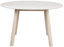 Esstisch 'Taransay' Rund 125cm - Beige/ Weiß pigmentiert