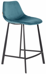 Barhocker 'Franky' - Petrol/Sammet S