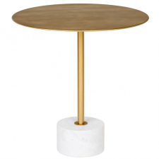 Beistelltisch 'Lecco' Rund 51cm - Marmor/Messing