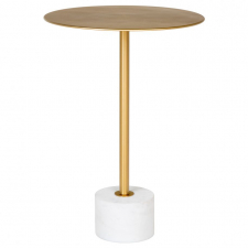 Beistelltisch 'Lecco' Rund 41cm - Marmor/Messing