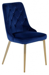 Stuhl 'Elverum Deluxe' - Blau/Messing