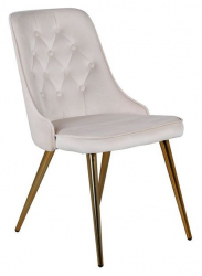 Stuhl 'Elverum Deluxe' - Beige/Messing