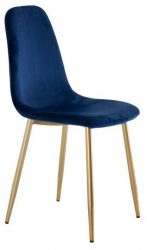 Stuhl 'Eidsberg' - Blau/Messing