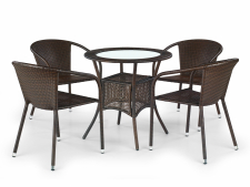 Outdoor-Tisch 'Midas' Rund 74cm - Künstliches Rattan/Braun