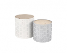 Aufbewahrungsbox 'Alba' 2er-Set - Grau/Weiß