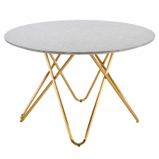 Esstisch 'Bonello' Rund 120cm - Gold/Grau