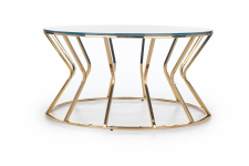 Couchtisch 'Afina' ca. 90cm - Glas/Messing
