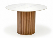 Esstisch 'Bruno' Rund 120cm - Walnuss/Marmor