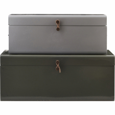 2er-Pack aufbewahrungsboxen 'Metall' - Grau/Grün