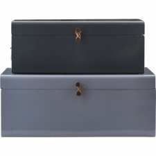2er-Pack aufbewahrungsboxen 'Metall' - Blau