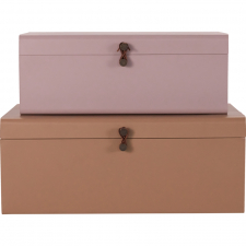 2er-Pack aufbewahrungsboxen 'Metall' - Beige/Rosa