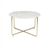 Couchtisch 'Timpa' Rund 70cm - Marmor/Gold 