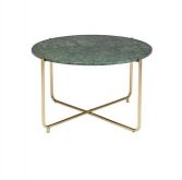 Couchtisch 'Timpa' Rund 70cm - Grüner Marmor/Gold 