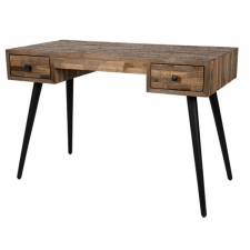 Schreibtisch/Beistelltisch 'Leo' - Teak/Stahl