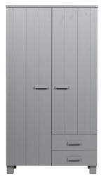 Kleiderschrank 'Dennis' mit Schubladen - Betongrau