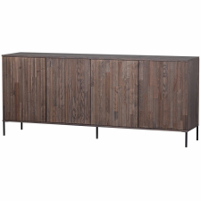 Sideboard 'New Gravure' 200 cm – Dunkelbraun/Schwarz
