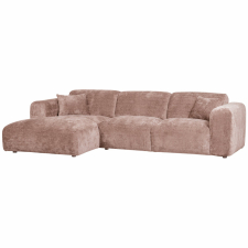 Sofa 'Cloud' 3-Sitzer Chaiselongue links - Braungrau/Rosa