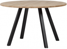 Esstisch 'Tablo' Rund 120cm - Natur/Schwarz