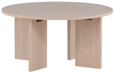 Couchtisch 'Arvika' Rund 80cm - Weißpigmentierte Eiche