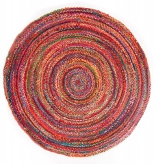 Runder Teppich 'Flätan' 120cm - Mehrfarbig