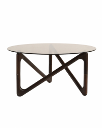 Couchtisch 'Modica' Ø80 – Nussbaum/Glas