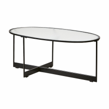 Couchtisch 'Milan' 90x50cm - Schwarz/Glas