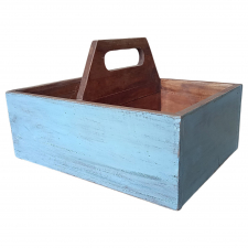 Holzkiste 'Hellblau' - Recyceltes Holz