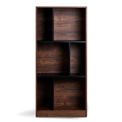 Bücherregal 'Colin' 60x129 - Walnuss/Schwarz