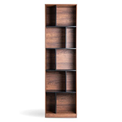 Bücherregal 'Colin' 60x210 - Walnuss/Schwarz