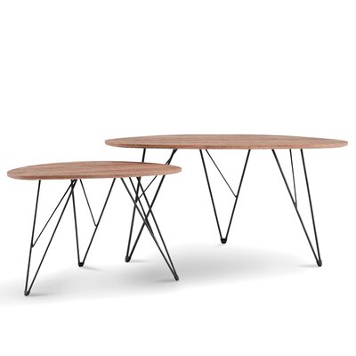 Couchtisch 'Twin' x2 - Natur/Schwarz
