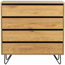 Kommode 'Elle' 90x90 - Eiche/Schwarz