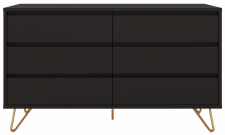 Kommode 'Elle' 120x70 - Schwarz/Kupfer