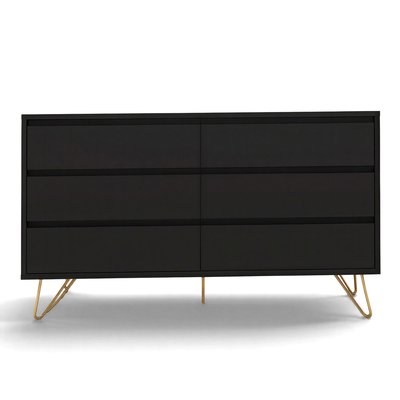 Kommode 'Elle' 120x70 - Schwarz/Kupfer