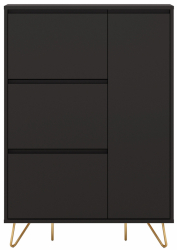 Schuhschrank 'Elle' - Schwarz/Kupfer