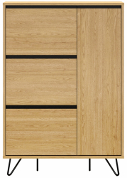 Schuhschrank 'Elle' - Eiche/Schwarz