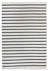 Baumwollteppich 'Helle' - Weiß/Schwarz