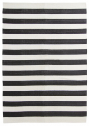 Baumwollteppich 'Nilo' - Weiß/Schwarz