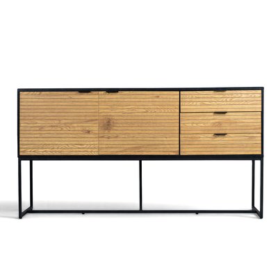 Sideboard 'Line' - Eiche/Schwarz
