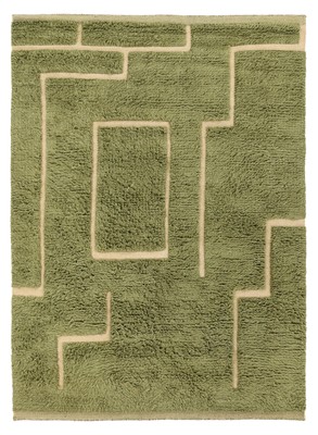 Rya Teppich 'Kiberg Handwoven Wool' - Grün
