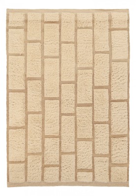 Rya Teppich 'Leknes handgewebte Wolle' - Beige