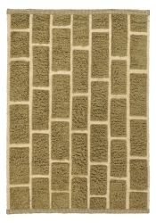 Rya Teppich 'Leknes handgewebte Wolle' - Grün