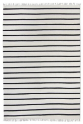 Baumwollteppich 'Helle' 140x200cm - Weiß/Schwarz