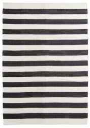 Baumwollteppich 'Nilo' 80x300cm - Weiß/Schwarz