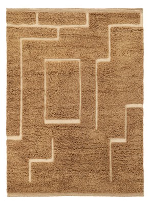 Rya Teppich 'Kiberg Handgewebte Wolle' - Beige