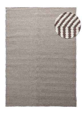 Wollteppich 'Larkana' - Braun/Weiß