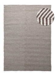 Wollteppich 'Larkana' 140 x 200 cm – Braun/Weiß